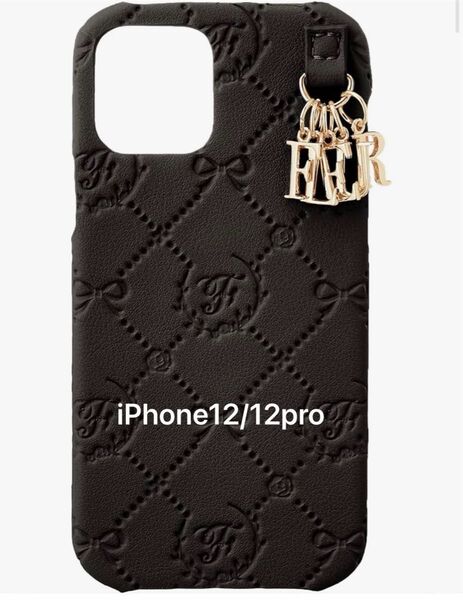 未使用★メゾンドフルール Maison de FLEUR iPhone12 12pro ケース モノグラム ブラック 黒