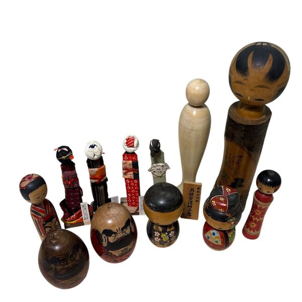 こけし人形 まとめ売り 12体セット 木製