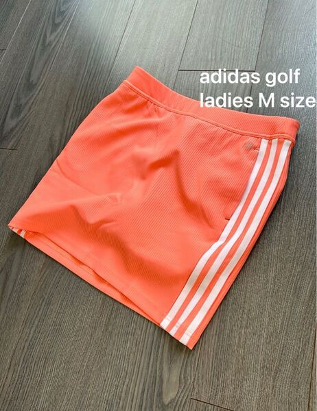 新品 adidas golf アディダス ゴルフスカート スリーストライプ ストレッチ生地 レディースM