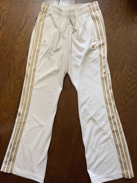 adidas アディダス パンツジャージ 白×金