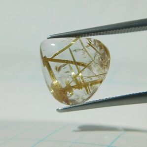 ゴールデンルチルクオーツ マロンカボション 約1.1mm×1.1mm 裏面欠けあり
