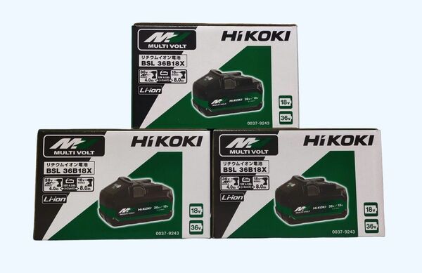 3個セット HIKOKI 36V マルチボルト BSL36B18X