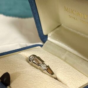ミキモト Pt950 D0.08ct ダイヤモンド バンド バンブー プラチナ