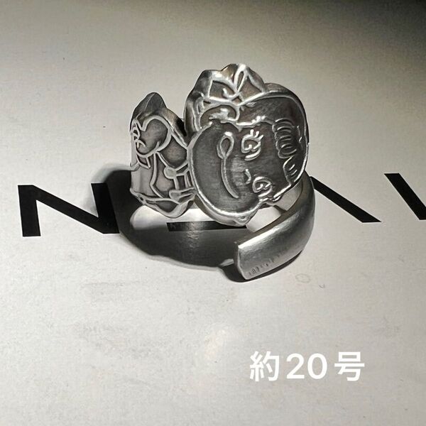 No6 ペコちゃんヴィンテージ スプーンリング フォークリング ユニセックス 一点物