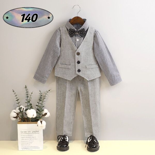 ☆新品☆フォーマル 男の子 セットアップ 入園式 結婚式 スーツ 140cm