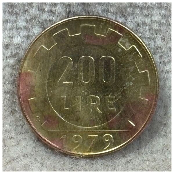 イタリア 200リラ 1979年銘 ポリエチレンチャックポリ袋付き《#958MR#》※価格相談NG