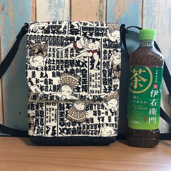 506 相撲 生成り 帆布 前掛け 酒屋 昭和レトロ ハンドメイド スマホポーチ