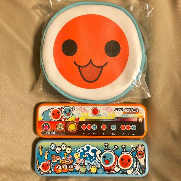 新品 太鼓の達人 チョコ缶2個+ポーチギフト 3点セット どんちゃん