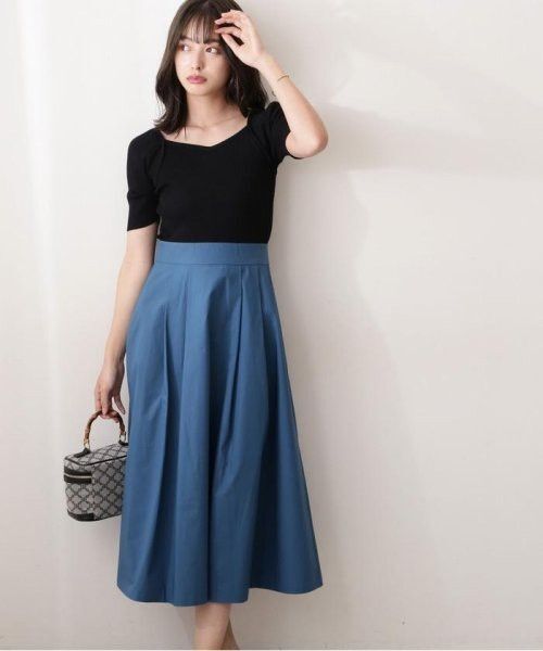 proportion 新品 ハートカットニットドッキングワンピース ブルー