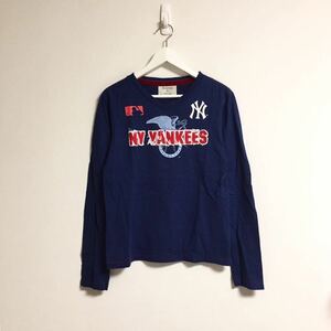 ◆Limited Edition for UNITED ARROWS Green Label Relaxing◆NY YANKEES ヤンキース Vネック ロンt ネイビー 長袖 tシャツ S ブルー