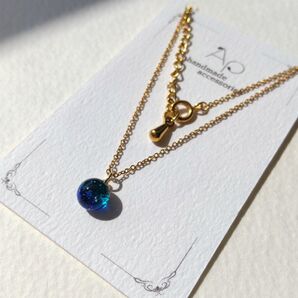 ガラスナギットのネックレス サージカルステンレス N6