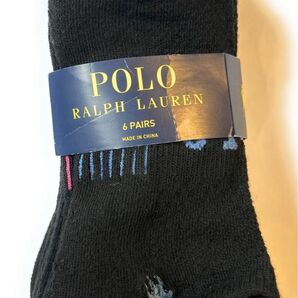 POLO RALPH LAUREN ブラックソックス 6足組 くるぶし丈 ラルフ 送料無料 ポロラルフローレン ソックス 徳用