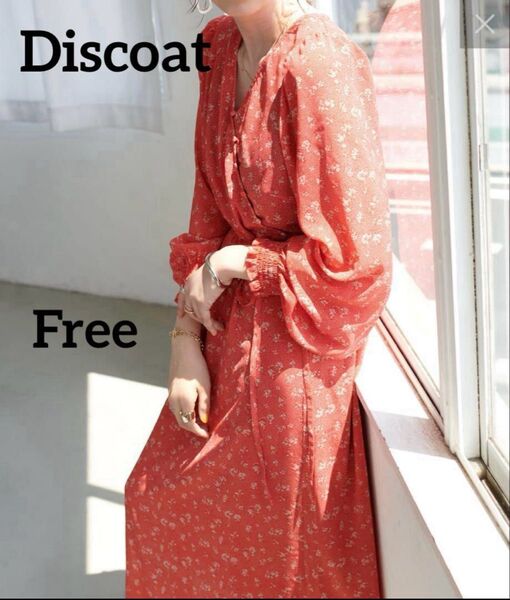 DISCOAT ドット花柄ワンピース