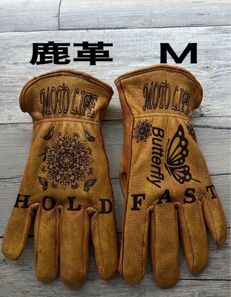 75 鹿革バイクグローブM