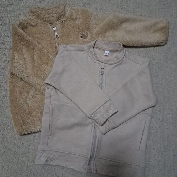 ベビー服90cmサイズのフリース、パーカーセット
