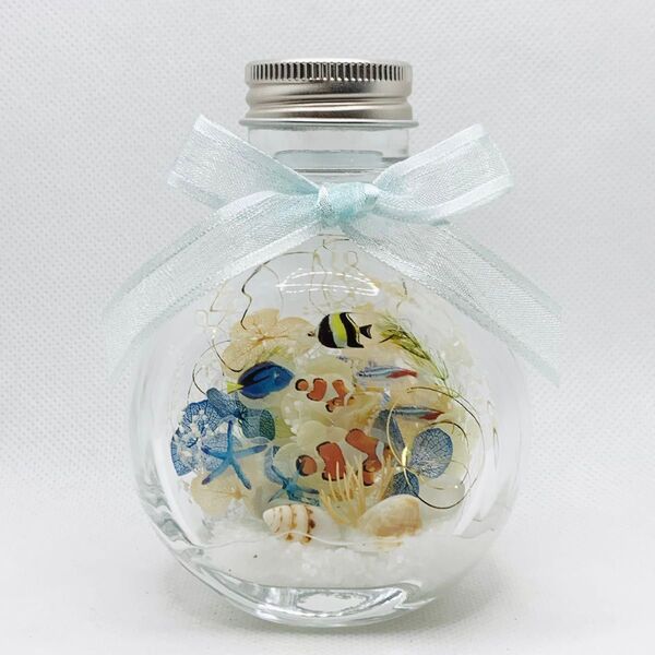 ハーバリウム 熱帯魚 ネコ瓶