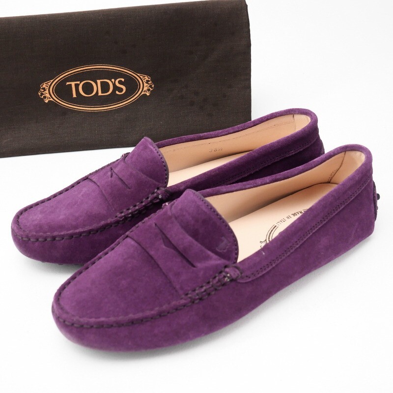未使用】TOD'S トッズ ラウンドトゥ パープル スェード パンプス 未使用】TOD'S トッズ ラウンドトゥ パープル スェード パンプス