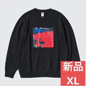ユニクロ カウズ kaws ウォーホル スウェット トレーナー ブラック XL