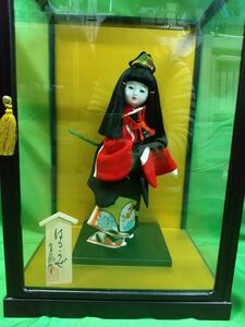 日本人形 鼓 舞踊人形 童人形 有風作 ガラスケース付き 保管品 本体のみ発送可 海外へのお土産にも ガラスケースキズあり 高さ37㎝