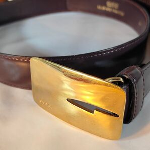 【Vintage80's】OLD GUCCI 正規品 高級ゴールドバックルベルト