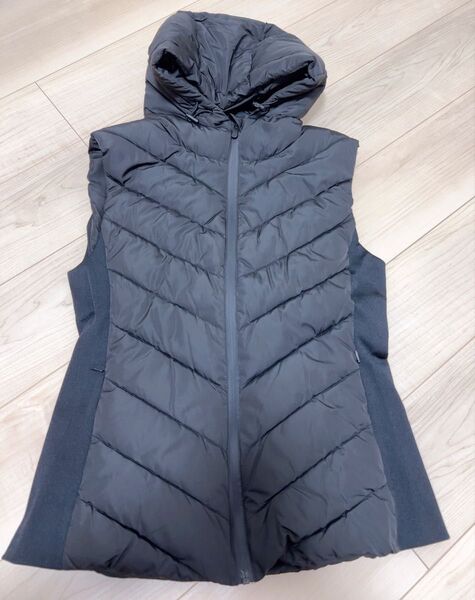 新品 ZARA ザラ 美シルエット キルティング ダウンベスト ダウン ブラック 黒 L