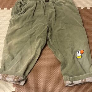 【90】7分丈 パンツ ウエストゴム チェック