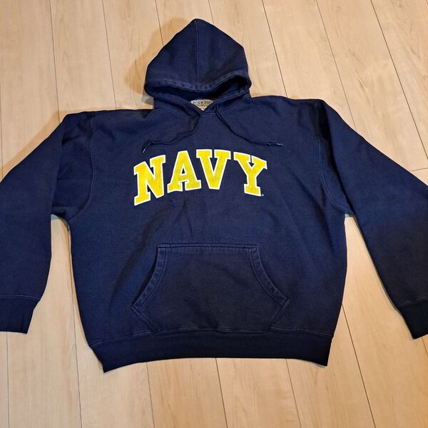パーカー Steve and Barry's NAVY L スウェット90s フーディー 紺 ネイビー