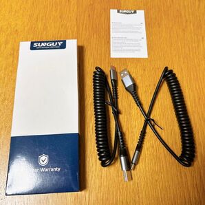 2本 SUNGUY USB TypeCケーブル USBA to USBC 0.4mから1.5mまで伸びる3A急速充電データ転送