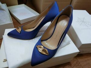 Charlotte Olympia パンプス ハイヒール 38 コバルトブルー #52.4314SSA 定価108000円 シャーロットオリンピア