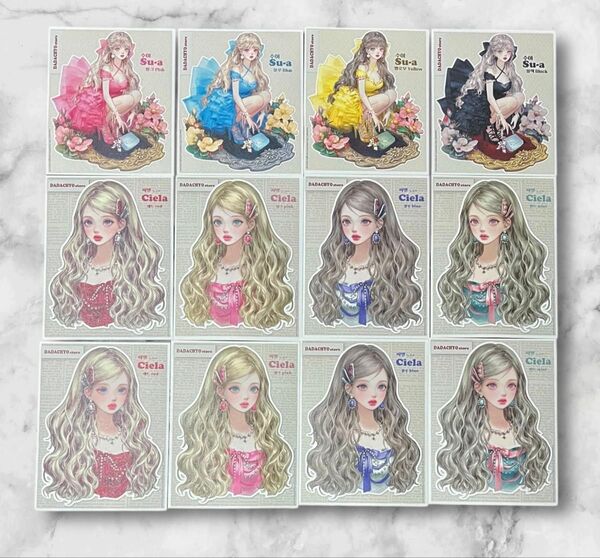 【No2255】海外作家・ダダチョウ様・人物ステッカー・12枚・コラージュ素材・お裾分け【絵柄変更・枚数変更不可】