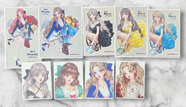 【No2260】海外作家・人物ステッカー・9枚・コラージュ素材・お裾分け【絵柄変更・枚数変更不可】