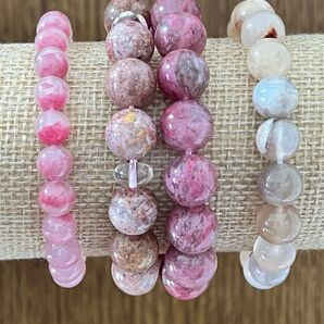 桜set‥ロードナイトシリカ(桜雨)、プルームアゲート(羽毛瑪瑙)桜瑪瑙