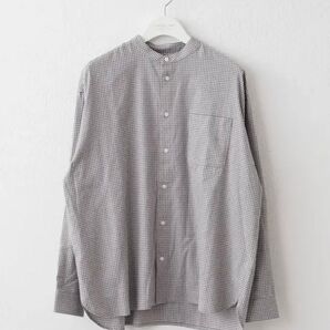 ユニセックス バンドカラーシャツ