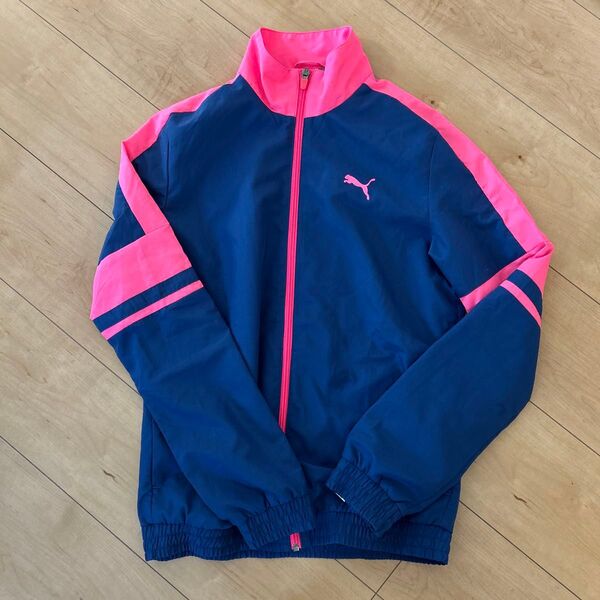 PUMA ウインドブレーカー ネイビー×ピンク