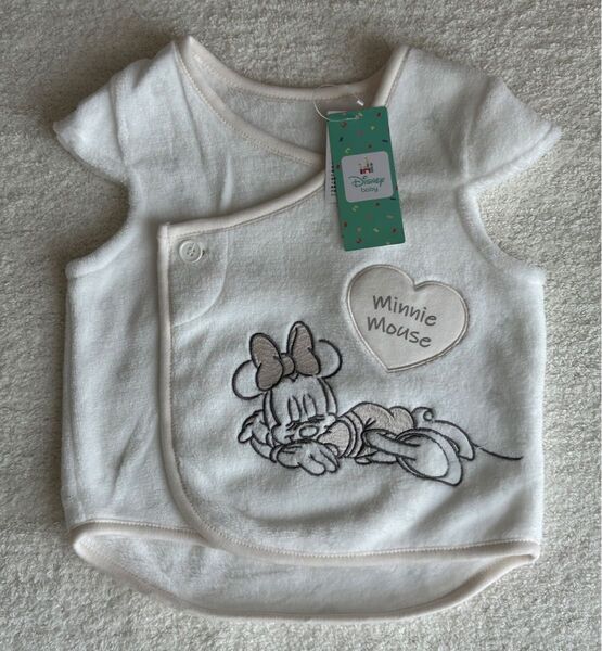 【新品タグ付き】ディズニーベビー ミニー スリーパー フリース ベスト 新生児