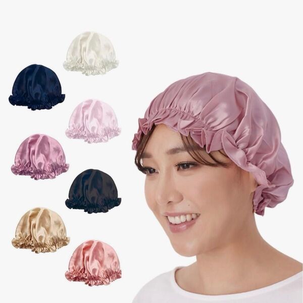シルク ナイトキャップ ロングヘア 髪 A6 シルク100% ヘアキャップ XLぜ