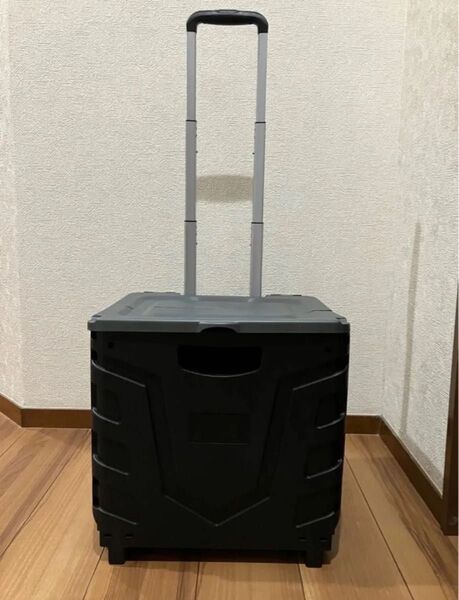 新品未使用品 スタイリッシュな折りたたみ式コンテナキャリーカート 黒