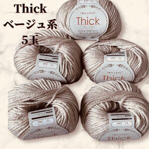 手編み糸 Thick スィックベージュ系 COLNO. 13 LOT NO24A 光たくあり 毛糸 編み物 手芸材料