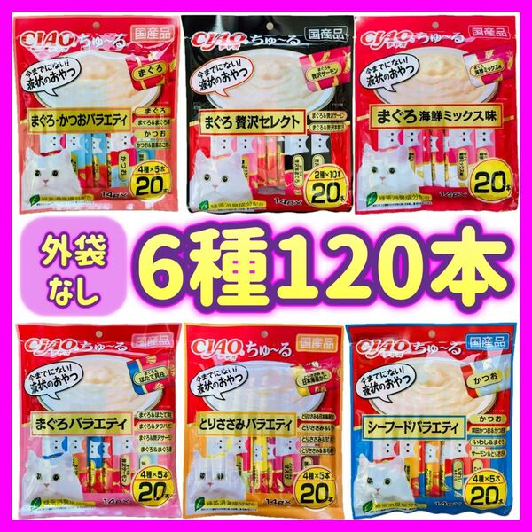【6種類 外袋なし120本】ちゅーる ciaoちゅ〜る ちゃおちゅーる チャオチュール ちゅーる