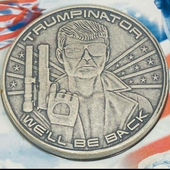 超レア トランプ大統領 トランピネーター アンティーク版 純銀 1オンス銀貨