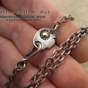 レザーアンドシルバーアクト オリジナルチェーン シルバー925 ネックレス シルバーチェーン 純銀 ネックレス ワンポイトゴールド