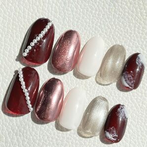 シンプルボルドーネイル N#2