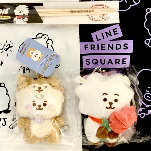 【非売品セット】BT21 RJ SPRING DAY ぬいぐるみキーリング JIN ジン ソンミンス 限定ハチ公 お箸 バッグ