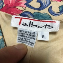 米買付 80's～ Talbots シルク100% 花柄ベスト ジレ 8 ヴィンテージ アメリカ古着 オールド ●22_画像3