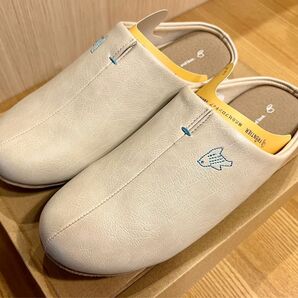 【新品未使用】歩くを考えたスリッパ room’s ベルメゾン ミニラボ ベージュ 鳥 刺繍 Mサイズ かわいい おしゃれ