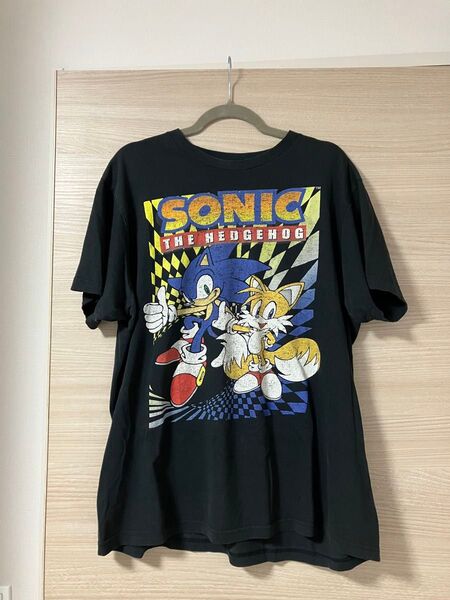 ソニック・ザ・ヘッジホッグ プリントTシャツ 黒 ブラック SEGA