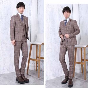 スーツ メンズ 在庫サイズM~5XL カジュアルスーツ スリーピースス 二つボタン 250-2