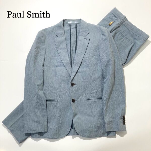 【現行☆美品】Paul Smith スーツ セットアップ シアサッカー 水色 S