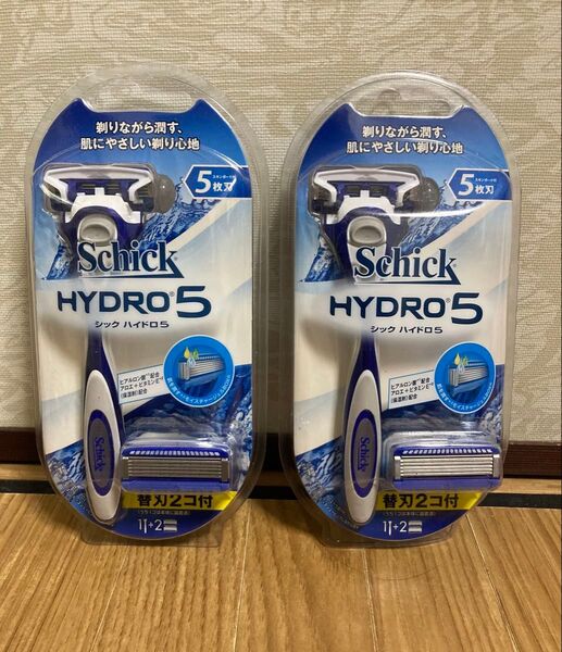 新品 シック Schick 5枚刃 ハイドロ5 替刃 2コ付 男性カミソリ (1コは本体に装着済) HDRI5-210 2個セット