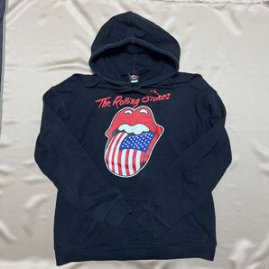 THE ROLLING STONES パーカー アメリカ国旗 ブラック 黒 古着